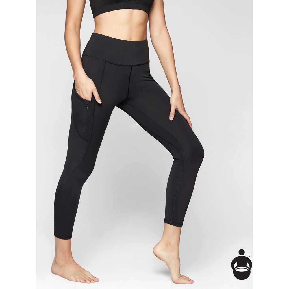 Athleta Up For Anything 7/8 Legging With Pockets In Black Size S Activewear Gym